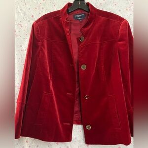 Jones New York Blazer Red Velvet Jacket size XL